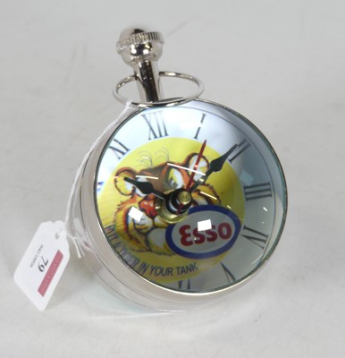 Lot 79 - A reproduction plated metal ball clock, dia.10cm