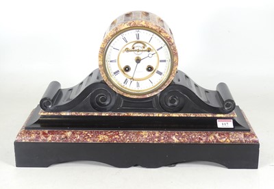 Lot 117 - A late 19th century black slate and rouge...