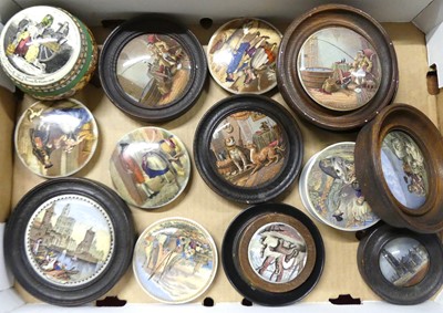 Lot 132 - A collection of prattware pot lids, 19th...