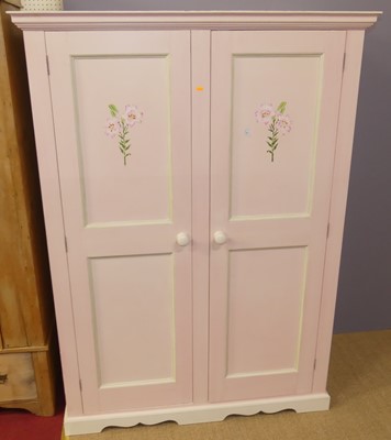 Lot 607 - A child's pastel pink painted and floral...
