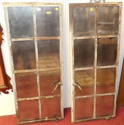 Lot 612 - A pair of painted wrought iron crittle windows,...