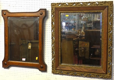 Lot 613 - A 1920s beaded oak rectangular square wall...