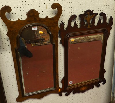 Lot 614 - A circa 1900 mahogany fret cut bevelled wall...