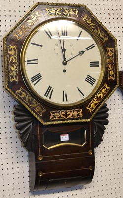 Lot 615 - A Victorian rosewood and brass inlaid circular...