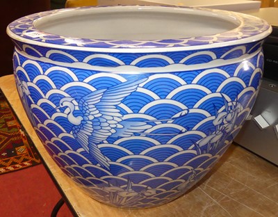 Lot 685 - A contemporary glazed urn, dia.36cm
