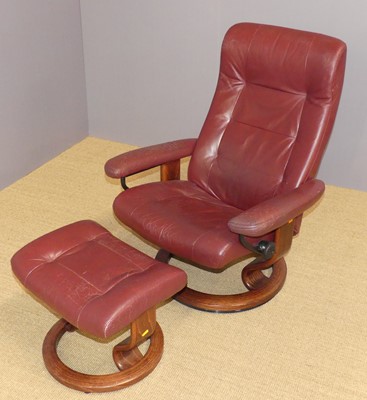 Lot 695 - A Stressless leather upholstered and formed...