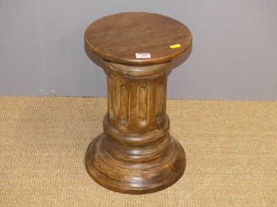 Lot 706 - A hardwood pedestal fluted urn stand, height 39cm