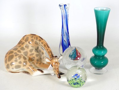 Lot 208 - A Lomonosov porcelain figure of a giraffe,...