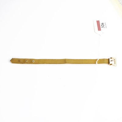 Lot 326 - A yellow metal meshlink bracelet in the form...