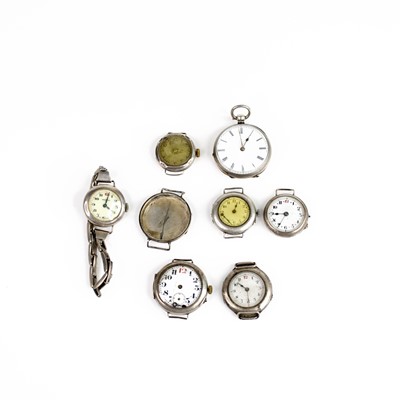 Lot 343 - Assorted silver cased vintage wristwatches,...