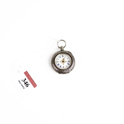 Lot 346 - A continental lady's silver cased open face...
