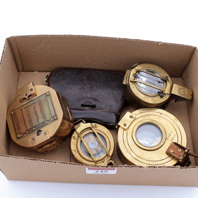 Lot 245 - A reproduction brass compass, dia.8cm,...