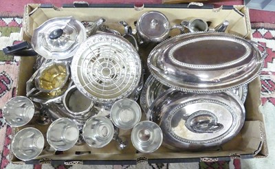 Lot 215 - A collection of silver plated wares, to...