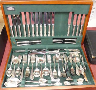 Lot 220 - A part suite of silver plated flatware, in a...