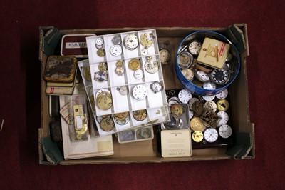 Lot 290 - A collection of watch parts and spares, to...