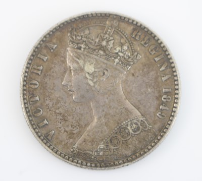Lot 1 - Great Britain, 1849 florin, Victoria Godless...