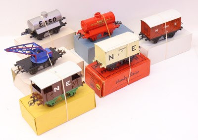Lot 177 - Six Hornby/Hornby style 4-wheel goods wagons:...