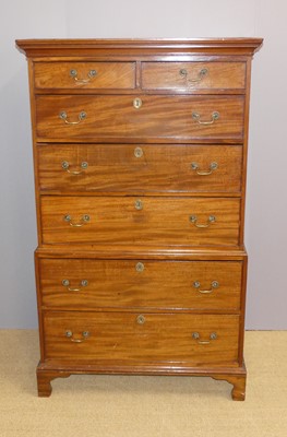 Lot 620 - An early 19th century mahogany chest on chest,...
