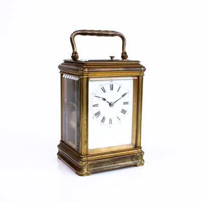Lot 277 - A late 19th century French lacquered brass...