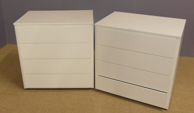 Lot 669 - Pair of contemporary melamine four drawer...