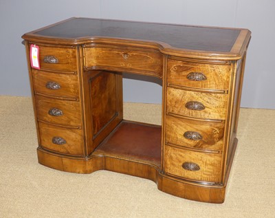 Lot 660 - A mid-Victorian figured walnut and satin wood...