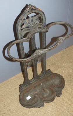 Lot 646 - A Victorian cast iron floral pierced and...