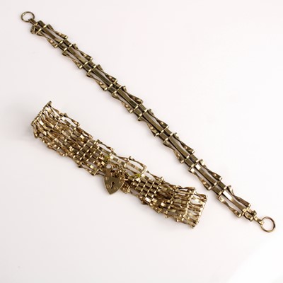 Lot 241 - Two bracelets, being a 9ct yellow gold seven...