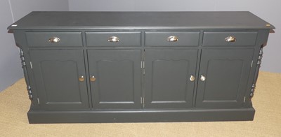 Lot 666 - A contemporary anthracite painted pine four...