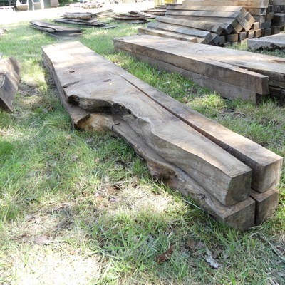 Lot 524 - A matching pair of sawn timber sections,...