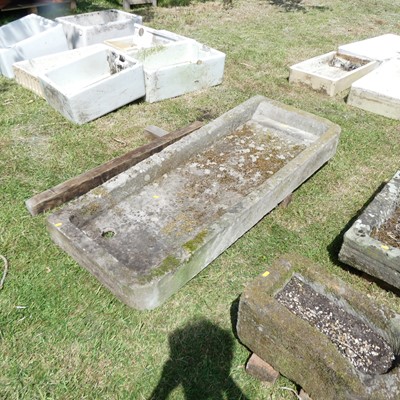 Lot 607 - A reconstituted stone shallow trough, 5 x 2ft