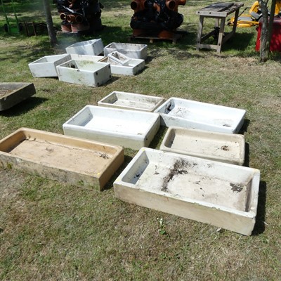 Lot 610 - Six various glazed stoneware troughs, the...
