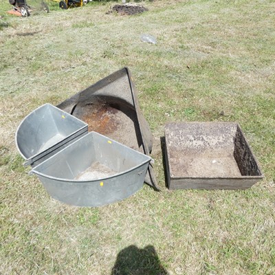 Lot 678 - Two galvanised corner planters; together with...