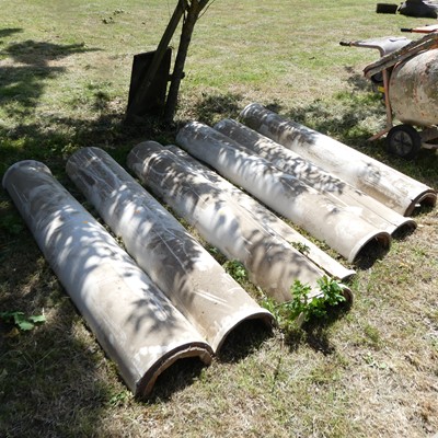 Lot 579 - A pair of white painted and coopered wood 6ft...