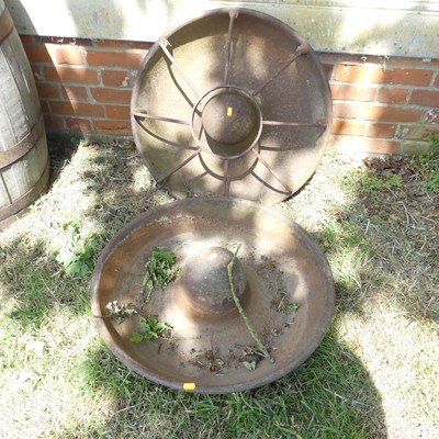 Lot 675 - Two cast iron circular livestock feeding troughs