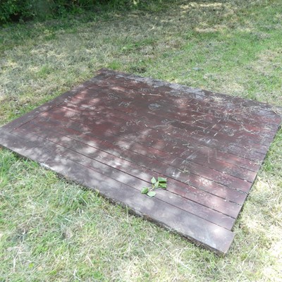 Lot 573 - A stained and planked pine single gate, 86 x 68cm
