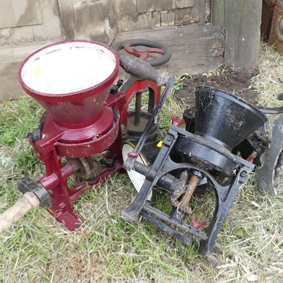 Lot 633 - Three Victorian cast iron and enamelled paint...
