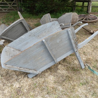 Lot 668 - Three painted oversized garden wooden...