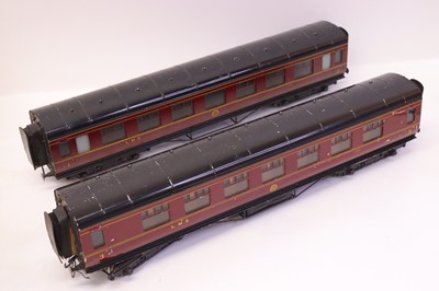 Lot 247 - Two Exley 0 gauge LMS coaches to include all...