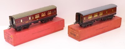 Lot 85 - Two Hornby 0 gauge No. 2 Corridor coaches to...