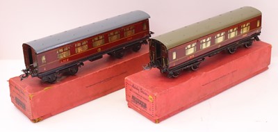 Lot 86 - Two Hornby 0 gauge No. 2 corridor coaches,...