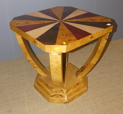Lot 630 - An Art Deco style square pedestal occasional...