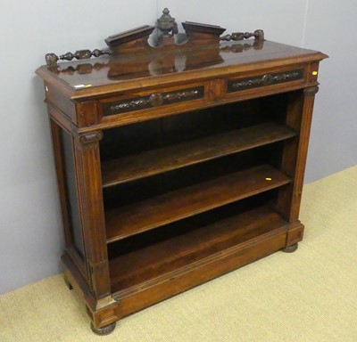 Lot 606 - A late Victorian rosewood ledge back dwarf...