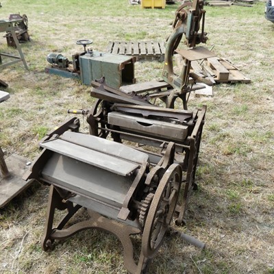 Lot 704 - A Victorian cast iron mangle, together with...