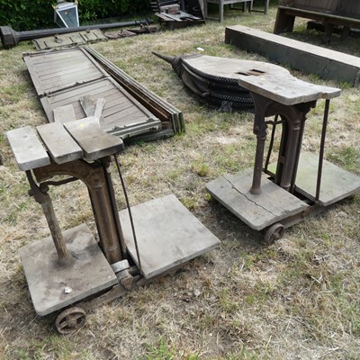 Lot 639 - Two Victorian cast iron sack scales