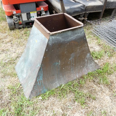 Lot 644 - A copper fire canopy, w.36"; together with a...