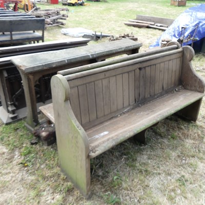 Lot 588 - Two Victorian church pews, together with three...