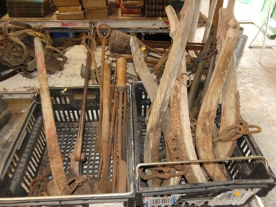 Lot 732 - A quantity of horse hames and associated tools...