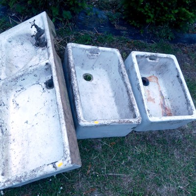 Lot 616 - Two glazed stoneware butler's sinks; together...