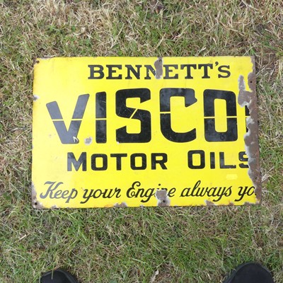 Lot 884 - A Bennett's Visco motor oils 'Keep your engine...