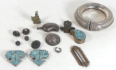Lot 205 - A large African white metal bracelet / anklet,...